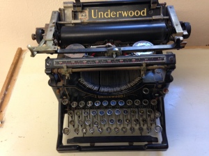 One of Geoff Gevalt's typewriters on display at the new venue.